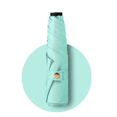 Pongee Material 5K 19 pulgadas Paraguas japonesas triple plegable para protección contra la lluvia y el sol