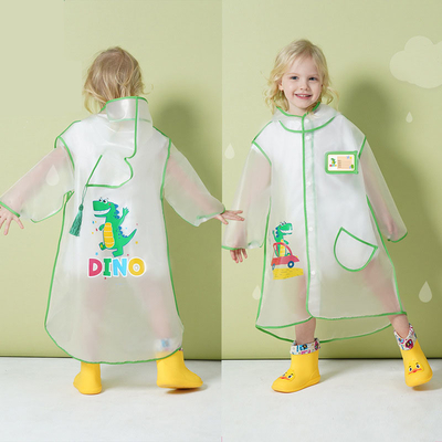 Poncho de dibujos animados de dinosaurios para estudiantes de primaria