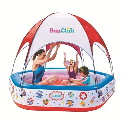 Experimenta diversión con el circo con una piscina inflable de tamaño completo y un dosel de tela de Oxford