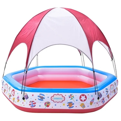Piscina inflable familiar de tamaño completo con techo Construcción de tela duradera de Oxford