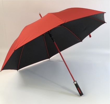 Paraguas de lluvia de tamaño golf con mango suave EVA y revestimiento de plata