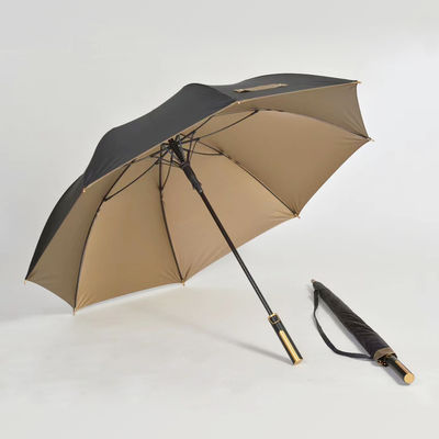 Paraguas de lluvia de tamaño golf con mango suave EVA y revestimiento de plata