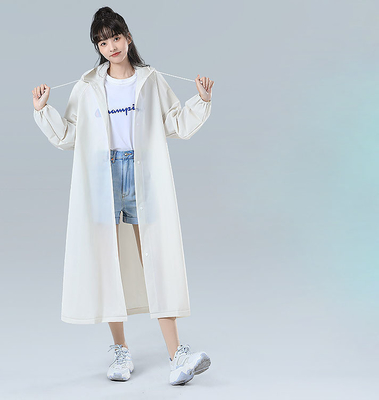 Bata de lluvia portátil Poncho largo de moda para viajar Tamaño convencional y color sólido