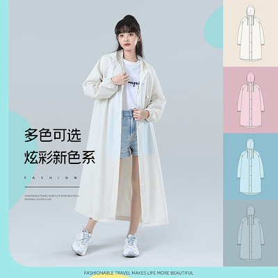 Bata de lluvia portátil Poncho largo de moda para viajar Tamaño convencional y color sólido