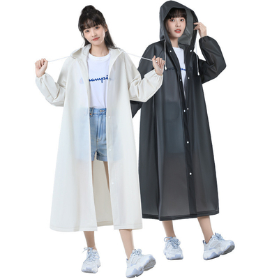 Bata de lluvia portátil Poncho largo de moda para viajar Tamaño convencional y color sólido