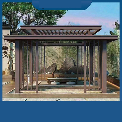 Pavilón de vidrio moderno con diseño simple de cuatro esquinas