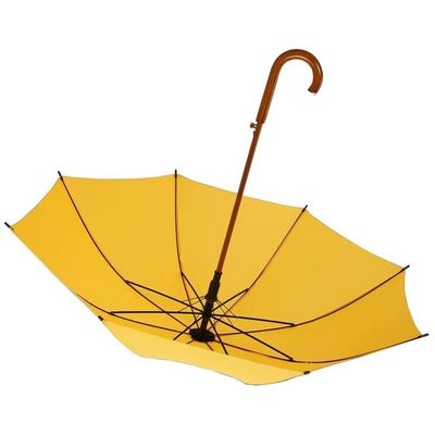 Regalo de negocios 8K 23 pulgadas marco de fibra de vidrio paraguas de hueso recto con mango de una pieza