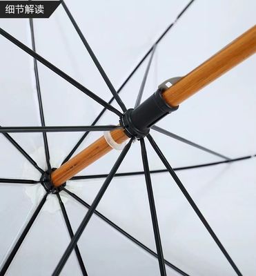 Paraguas de colores personalizados en España con marco largo de fibra de vidrio y mango de madera