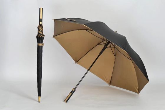 Diámetro abierto de 120 cm X103 Protección UV con revestimiento dorado Paraguas para negocios y golf