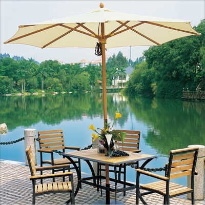 Consejos de plástico Playa de madera Patio Cafetería Jardín Piscina Restaurante al aire libre Paraguas Todo en 1