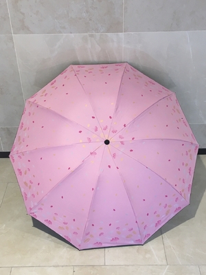 Los niños todo en uno Sunny Peach Blossom Ginkgo doble sombrilla plegable para la protección solar