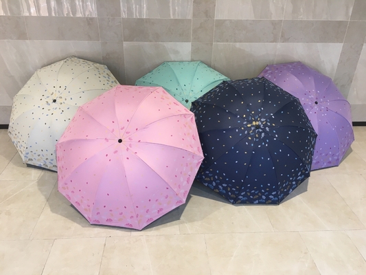 Los niños todo en uno Sunny Peach Blossom Ginkgo doble sombrilla plegable para la protección solar