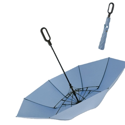 Logotipo de sombrilla de viento reforzado 23 &quot;Sombrero plegable automático para hombres con hebilla de anillo