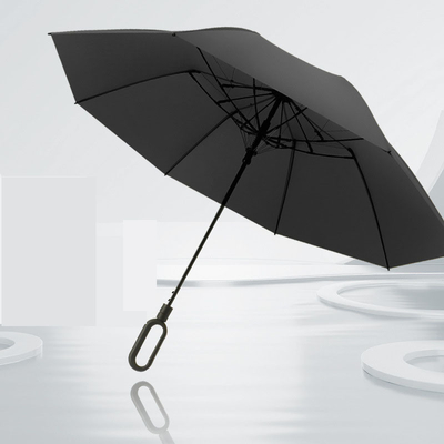 Logotipo de sombrilla de viento reforzado 23 &quot;Sombrero plegable automático para hombres con hebilla de anillo