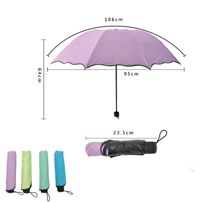 Manual personalizado para adultos con sombrilla plegable abierta que cambia de color
