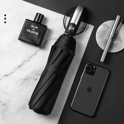 3 sombrillas de negocios automáticas plegables Resistente a los rayos UV para exteriores Todo en una función