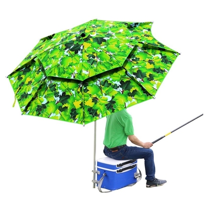 Doble hoja reforzada 2 M 2.4 M plegable protección universal contra la lluvia Paraguas de protección solar
