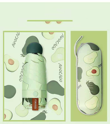 Personalizado 5 plegable Mini sombrilla de bolsillo Protector solar UV sombrilla cápsula de frutas sombrilla de sol