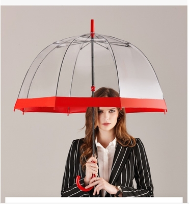 Con forma de cúpula elegante, con un paraguas de lluvia de plástico de PVC transparente para adultos.