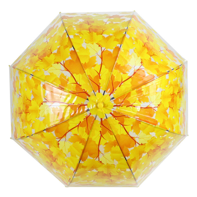 Paraguas con mango largo y recto con hoja de arce Apollo Diseño de material transparente