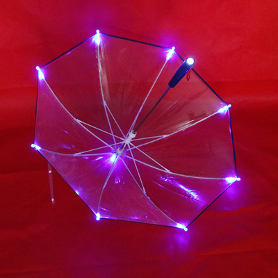Paraguas LED para niños con logotipo personalizado Impresión en tela POE Brillante y llamativo