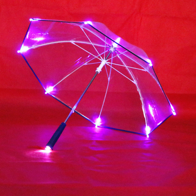 Paraguas LED para niños con logotipo personalizado Impresión en tela POE Brillante y llamativo