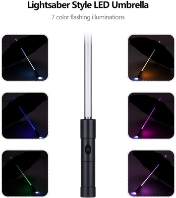 Luces escandinavas Katana Paraguas LED Luces Samurai Espada Diseño 190T Tejido de nylon