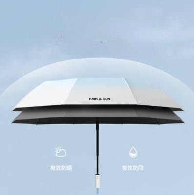 8k Color Gradual Triple Fold Titanio Plata de caucho Protector solar para las necesidades femeninas