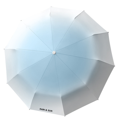 8k Color Gradual Triple Fold Titanio Plata de caucho Protector solar para las necesidades femeninas