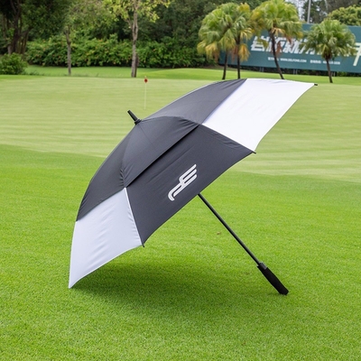 Super Ligero Automático Doble Capa de Protección contra el Viento Golf Paraguas 30 pulgadas y mango EVA