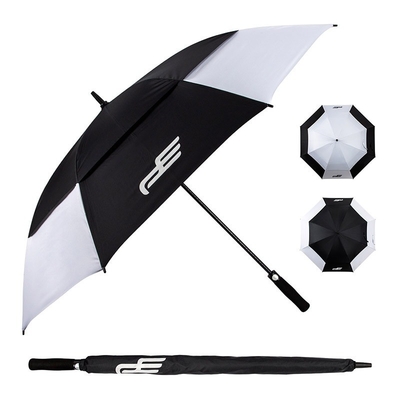Super Ligero Automático Doble Capa de Protección contra el Viento Golf Paraguas 30 pulgadas y mango EVA