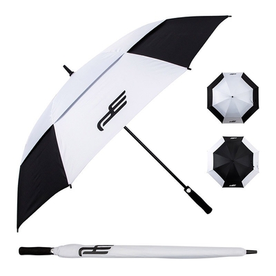 Super Ligero Automático Doble Capa de Protección contra el Viento Golf Paraguas 30 pulgadas y mango EVA