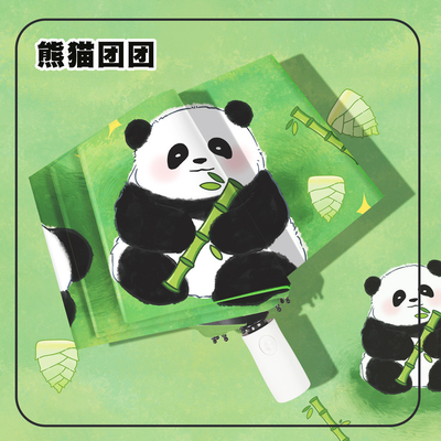 Paraguas de diseño Panda totalmente automático para niños y adultos 3 plegados Auto abierto a prueba de agua