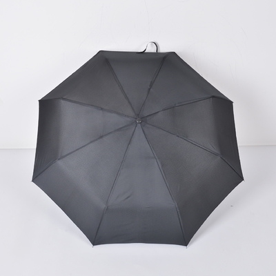 Logotipo personalizado Paraguas triple plegable Poliéster lluvia y sol Parasol plegado para suministros de viaje