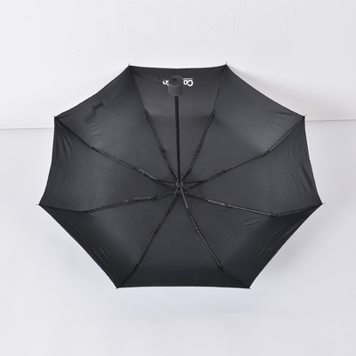Logotipo personalizado Paraguas triple plegable Poliéster lluvia y sol Parasol plegado para suministros de viaje