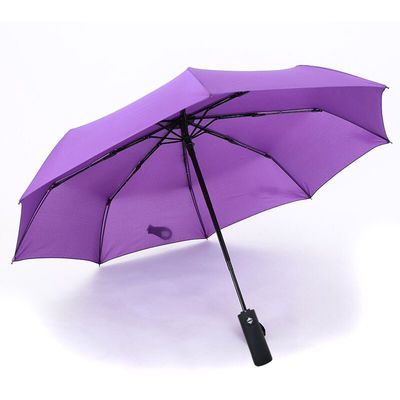 Paraguas triple plegable de poliéster 210T con mango de plástico ABS y tela impermeable