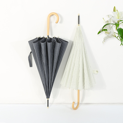 23 pulgadas * 8k para adultos Paraguas de gancho de madera con diseño minimalista simple e impresión personalizada