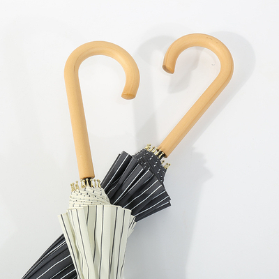 23 pulgadas * 8k para adultos Paraguas de gancho de madera con diseño minimalista simple e impresión personalizada