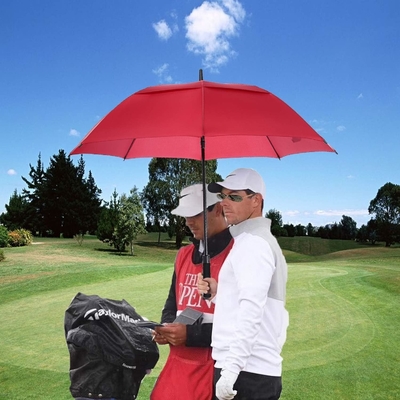 Paraguas de golf de doble capa con apertura automática mano cerrada e impresión de patrones personalizados