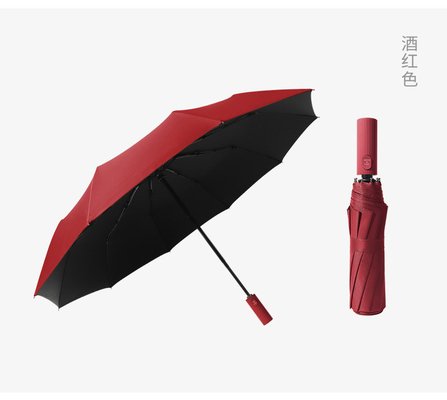 Protección UV 10k Paraguas plegables a prueba de viento para hombres y mujeres Material del panel de Pongee