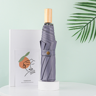 Diseño de mango de madera Paraguas publicitario personalizable estilo minimalista Paraguas doble