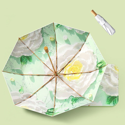 Paraguas publicitarios plegables Magia DIY Arte de pintura al óleo para protección solar femenina