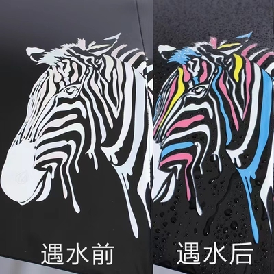 Logotipo personalizado Impreso 3 sombrillas plegables con costillas de acero y función de cambio de color