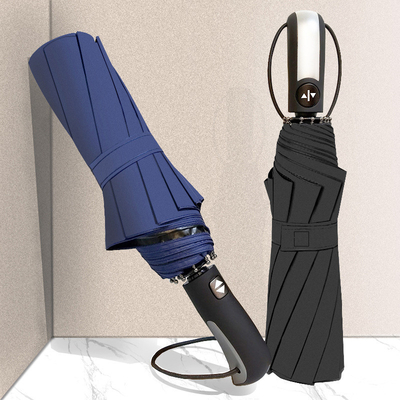 Paraguas triple impermeable de estilo minimalismo anti-UV para necesidades ágiles de la cadena de suministro