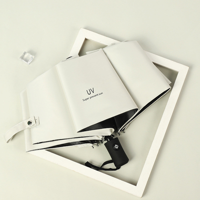 3 Paraguas plegables con logotipo personalizado impreso y material de eje impermeable a los rayos UV