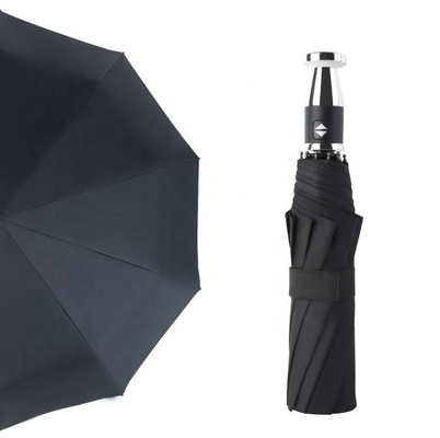 Logotipo personalizado Impreso con doble paraguas y protección anti-UV / lluvia con eje de metal negro