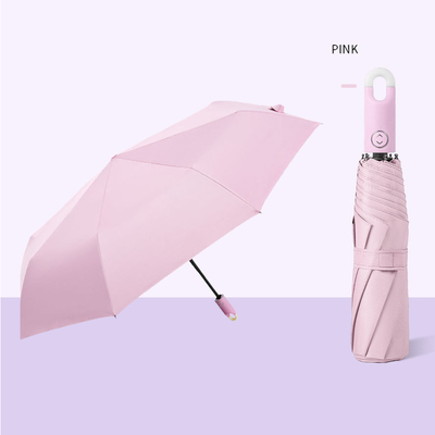 Mejor Diseño Cerradura Mano Paraguas para viajes Logotipo personalizado Impreso automático 3 plegados