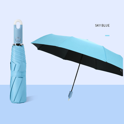 Mejor Diseño Cerradura Mano Paraguas para viajes Logotipo personalizado Impreso automático 3 plegados