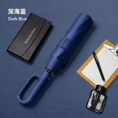 Logotipo personalizado acepta sombrilla triple plegable con apertura automática y protección anti-UV