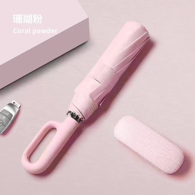 Logotipo personalizado acepta sombrilla triple plegable con apertura automática y protección anti-UV